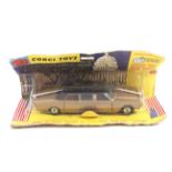 A Corgi diecast Lincoln Continental Limousine. No. 262, gold body and black roof, in original box.