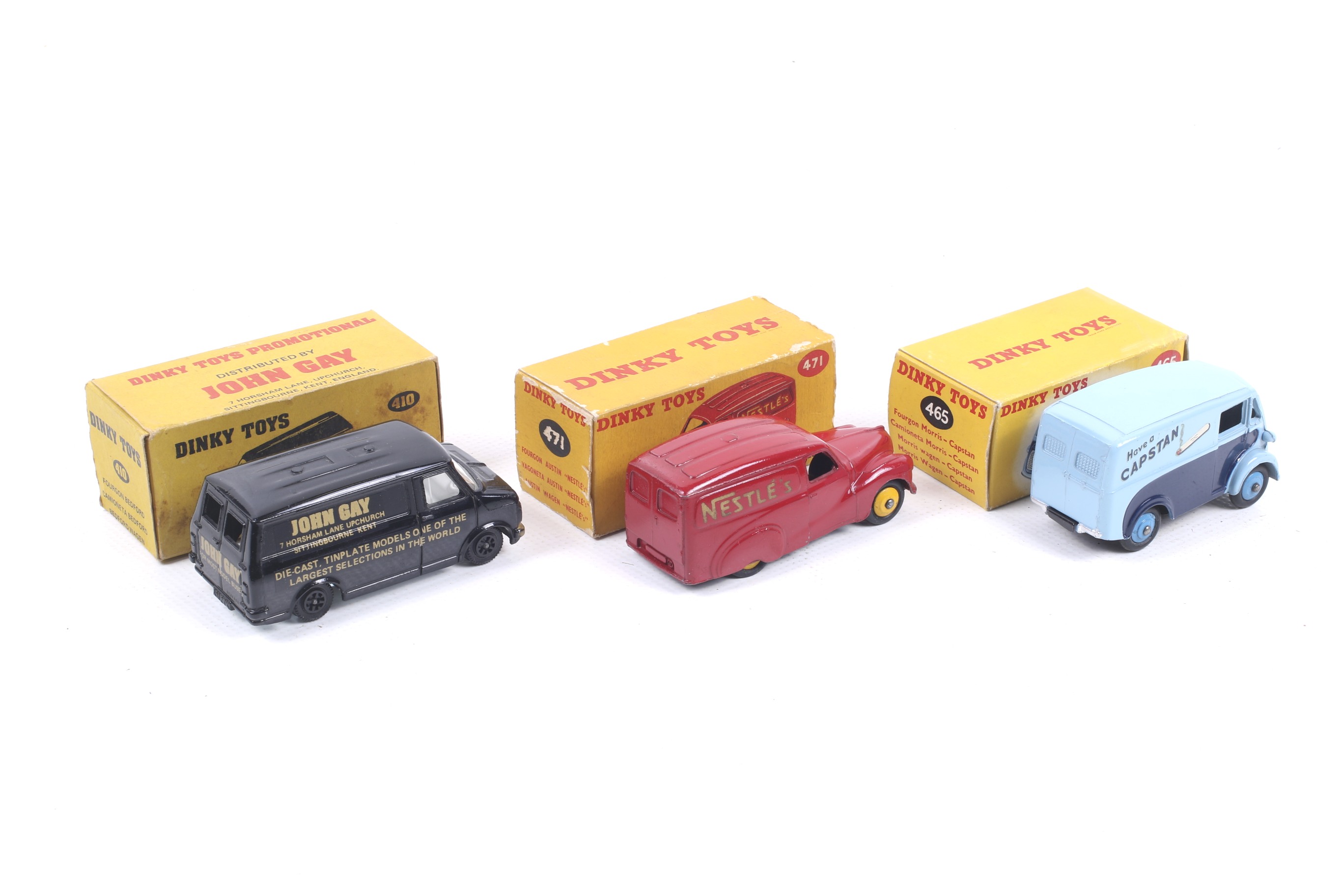 Three Dinky diecast vans. Comprising one Morris Commercial Van 'Capstan' no. - Image 2 of 2