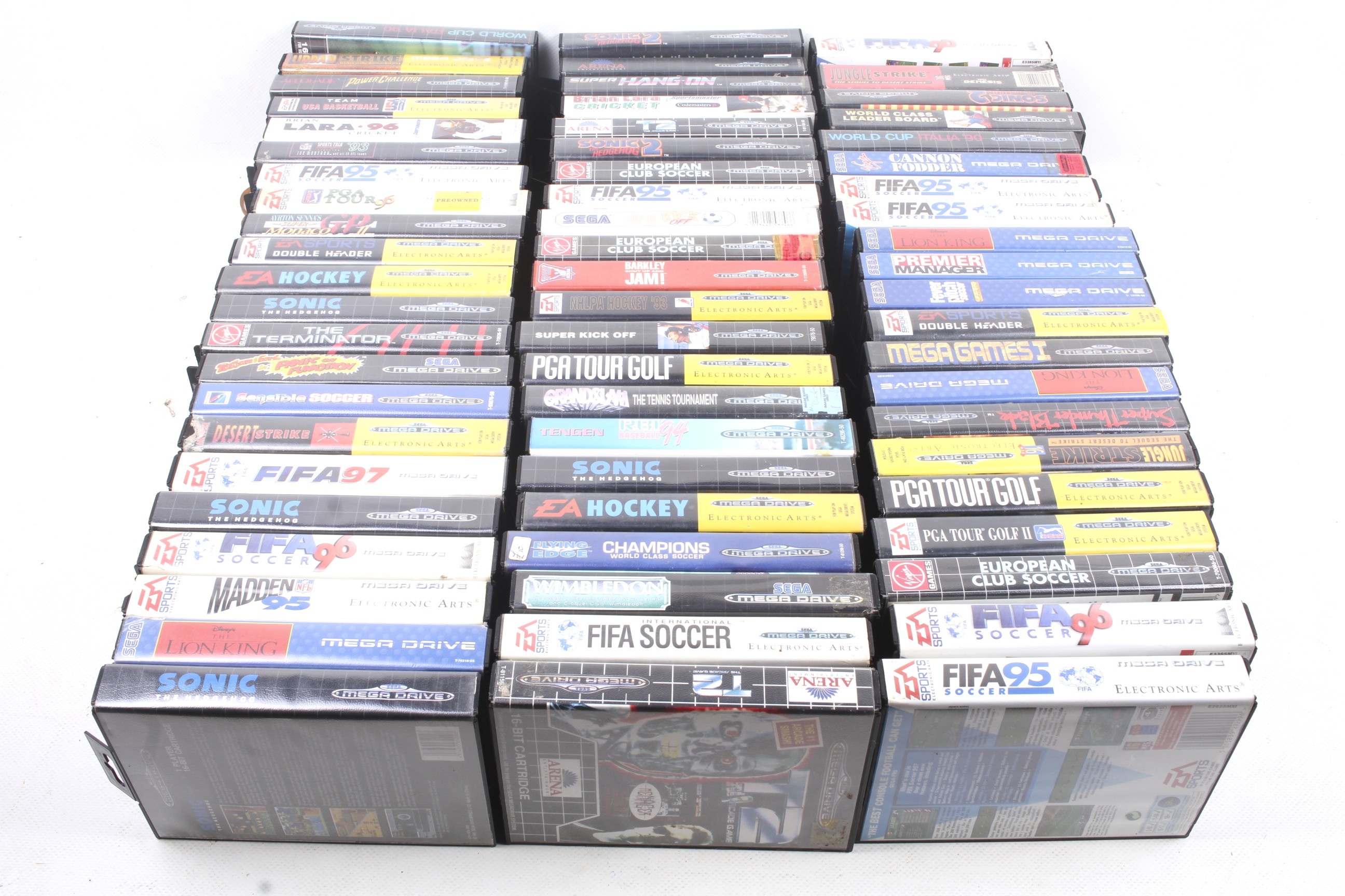 A collection of over 60 Sega Megadrive video games.