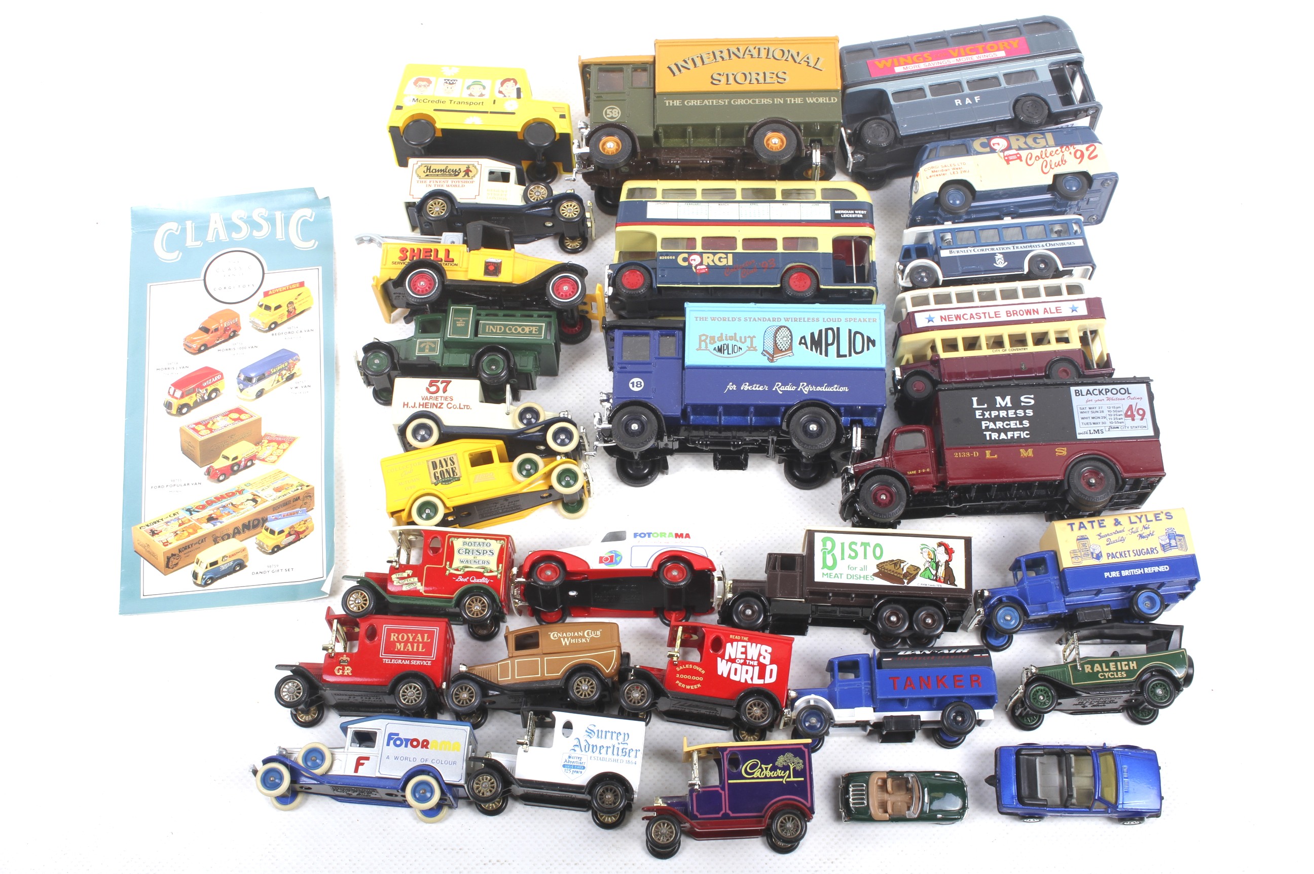 A collection of Corgi and Lledo diecast vehicles.