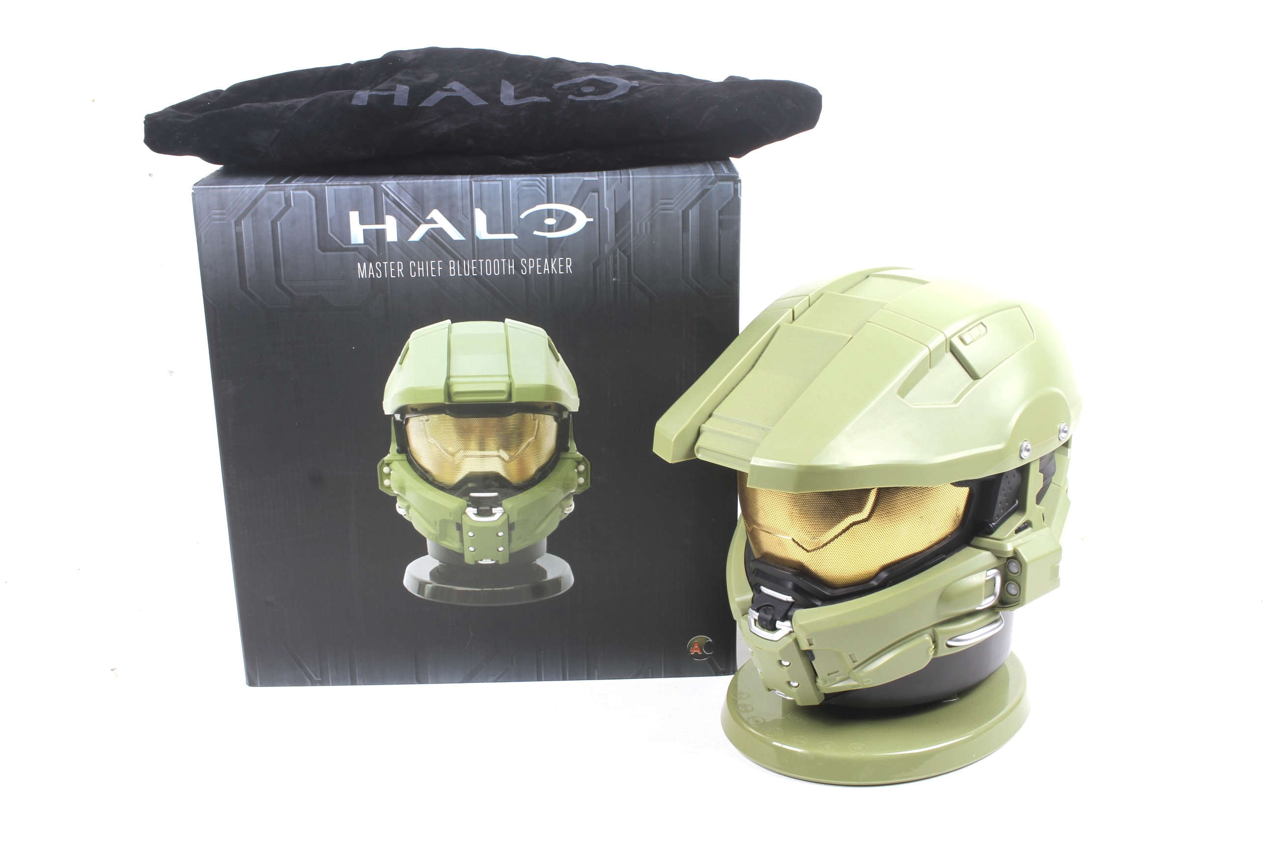 A Halo Master Chief Bluetooth Speaker.