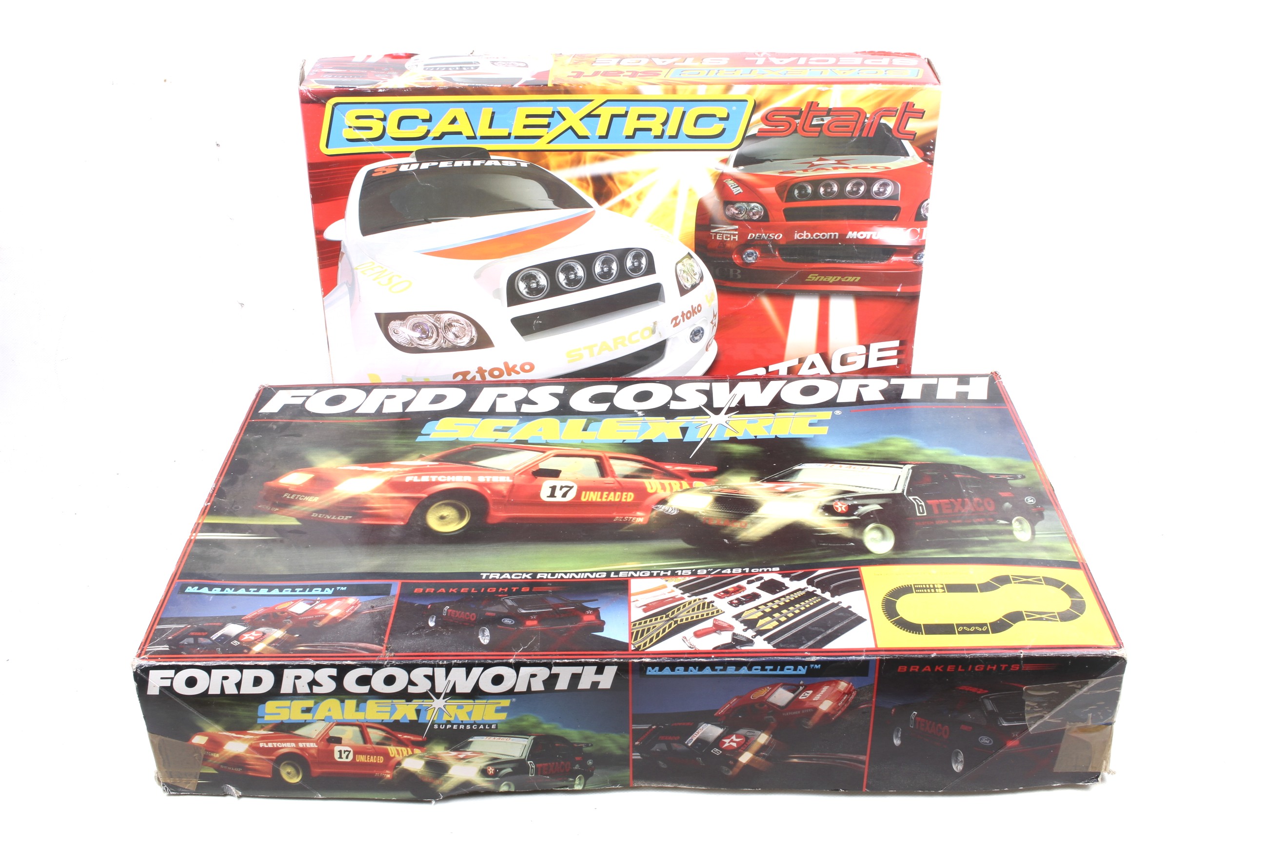 Two Scalextric sets.