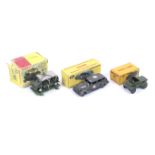 Three Dinky diecast military vehicles. Comprising one Scout Car with driver no.