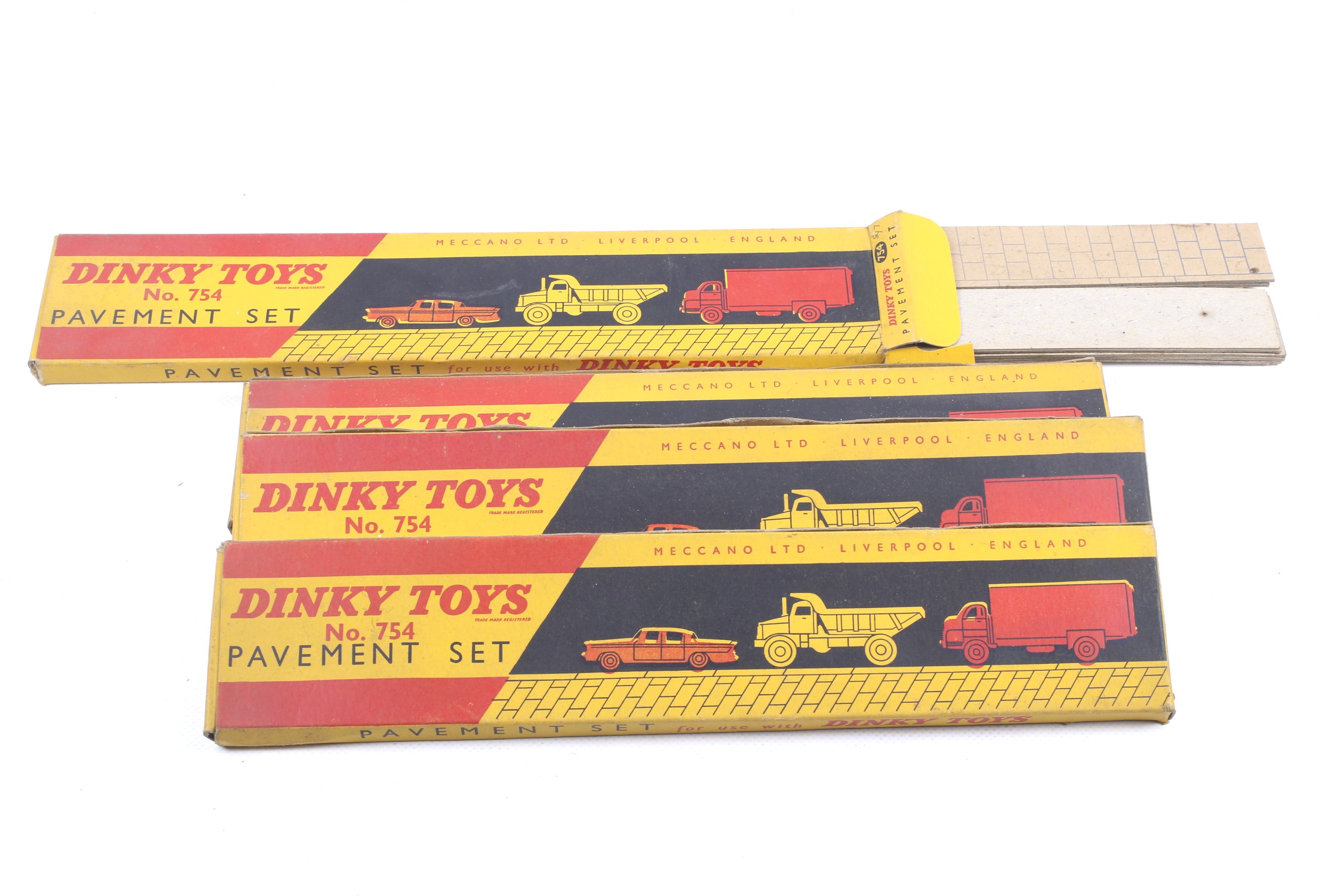 Four Dinky Pavement Sets. No. 754, in original boxes.
