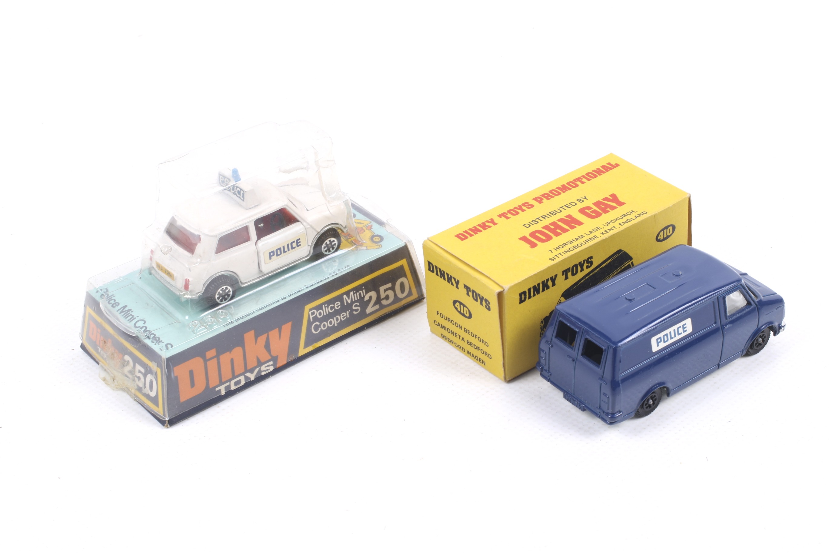 Two Dinky diecast police cars. Comprising one John Gay promotional Bedford Van no. - Image 2 of 2