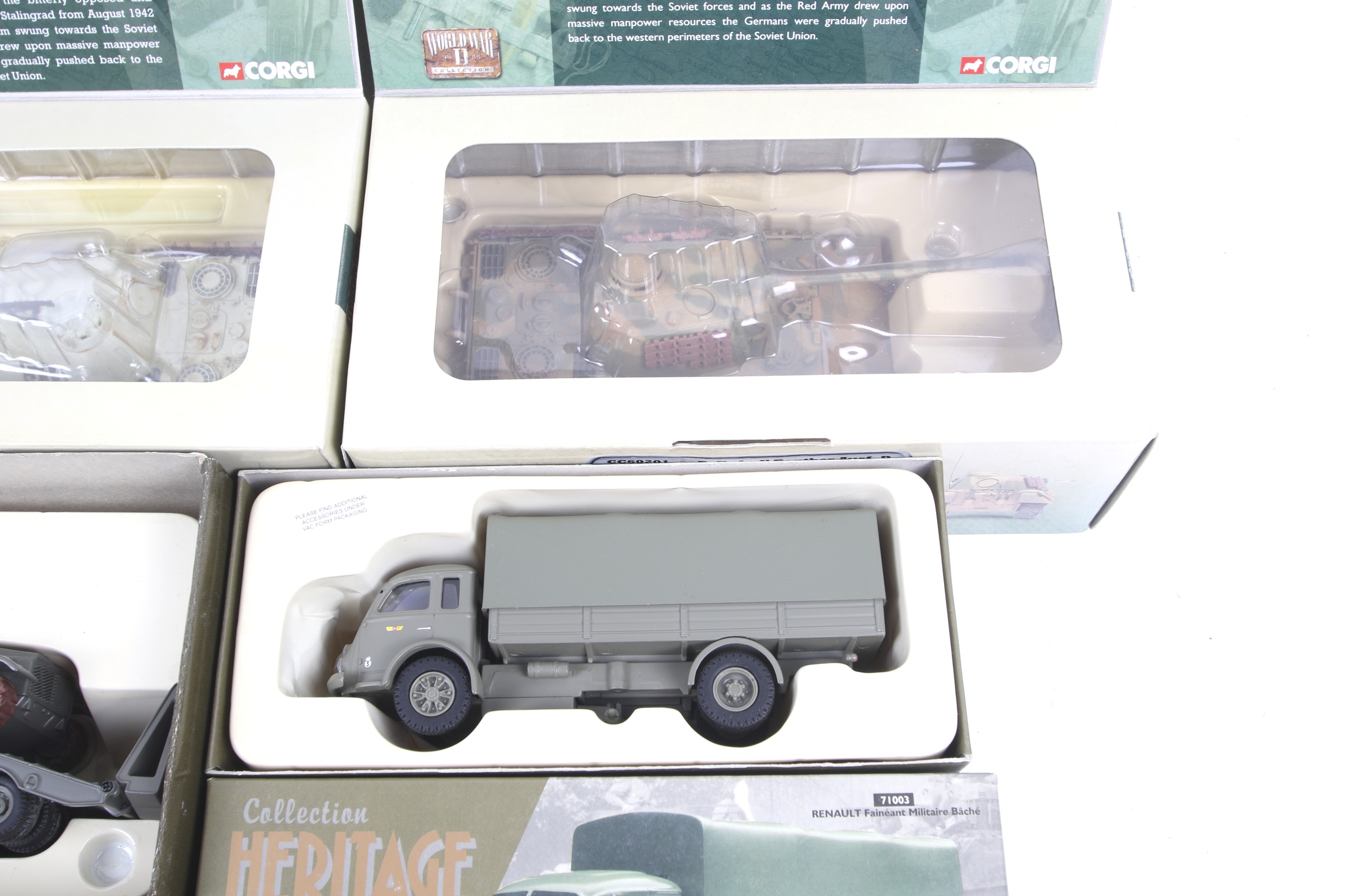 Five Corgi diecast military vehicles. Comprising a T-34 tank no. CC51602, two Panzer tanks nos. - Image 3 of 3