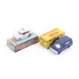 Two Dinky diecast police cars. Comprising one John Gay promotional Bedford Van no.