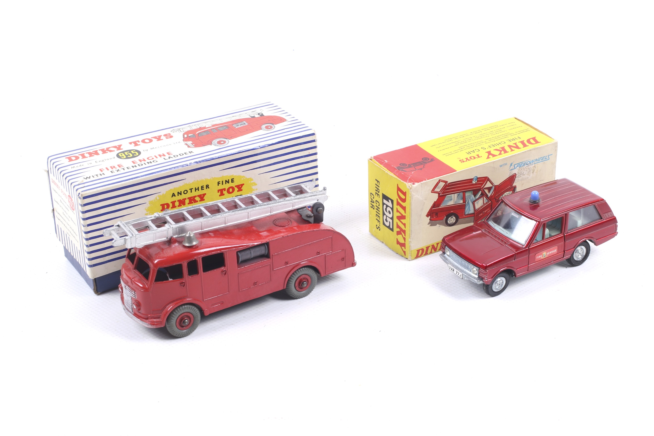 Two Dinky diecast fire service vehicles. Comprising one Fire Engine no.