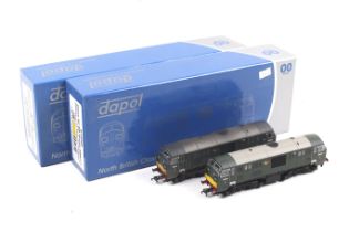 Two Dapol Class 22 OO gauge diesel locomotives. With BR liveries, nos.