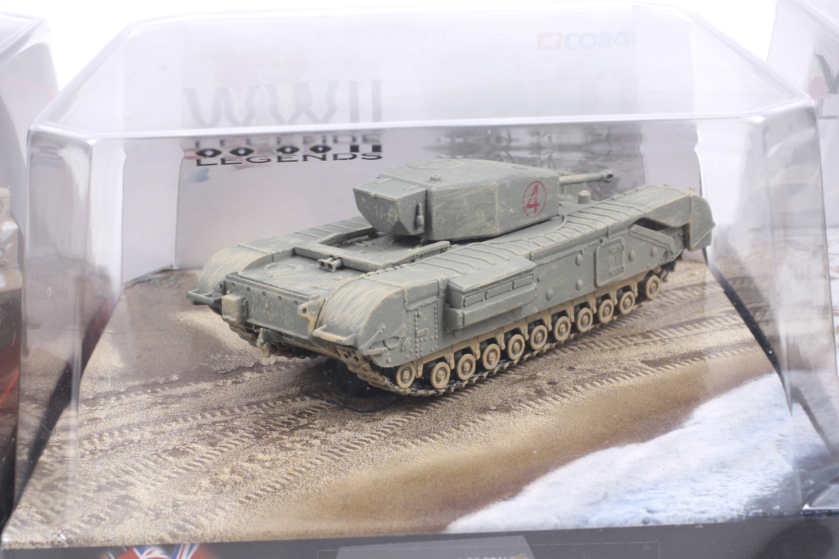 Three 1:50 scale Corgi WWII Legends tanks. Comprising one Churchill MkIII no. - Image 3 of 4