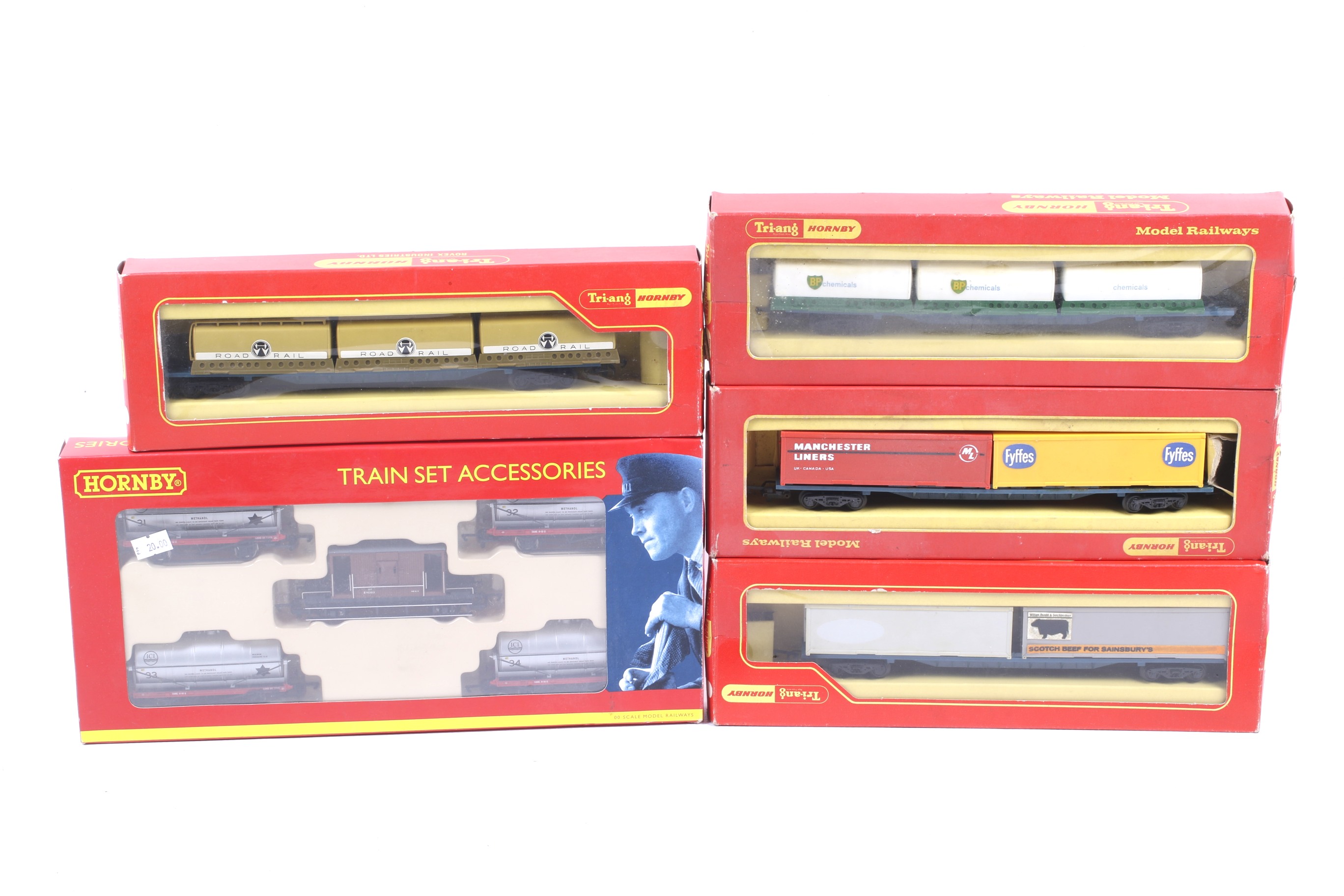 A collection of Hornby OO gauge goods wagons.