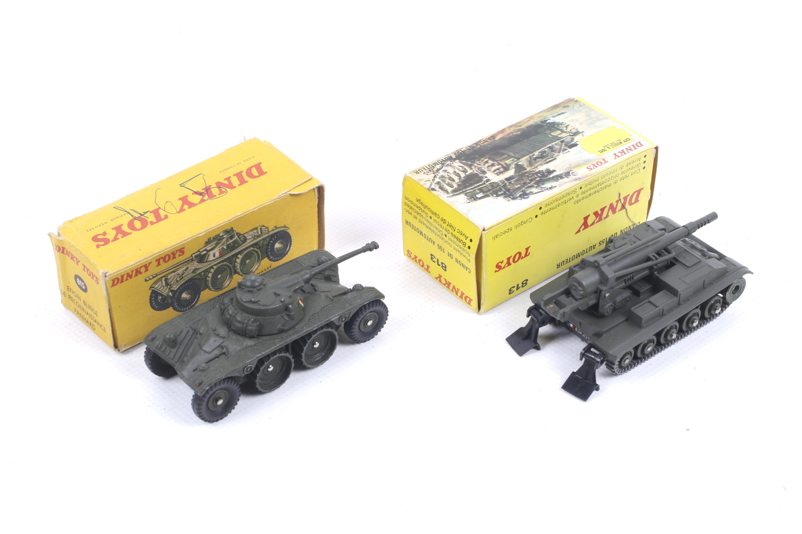 Two French Dinky diecast military vehicles. Comprising one Canon de 155 automoteur no. - Image 2 of 2