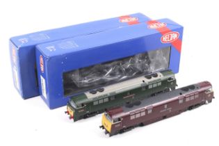 Two Heljan OO gauge diesel locomotives. Comprising one BR Western Prince no.