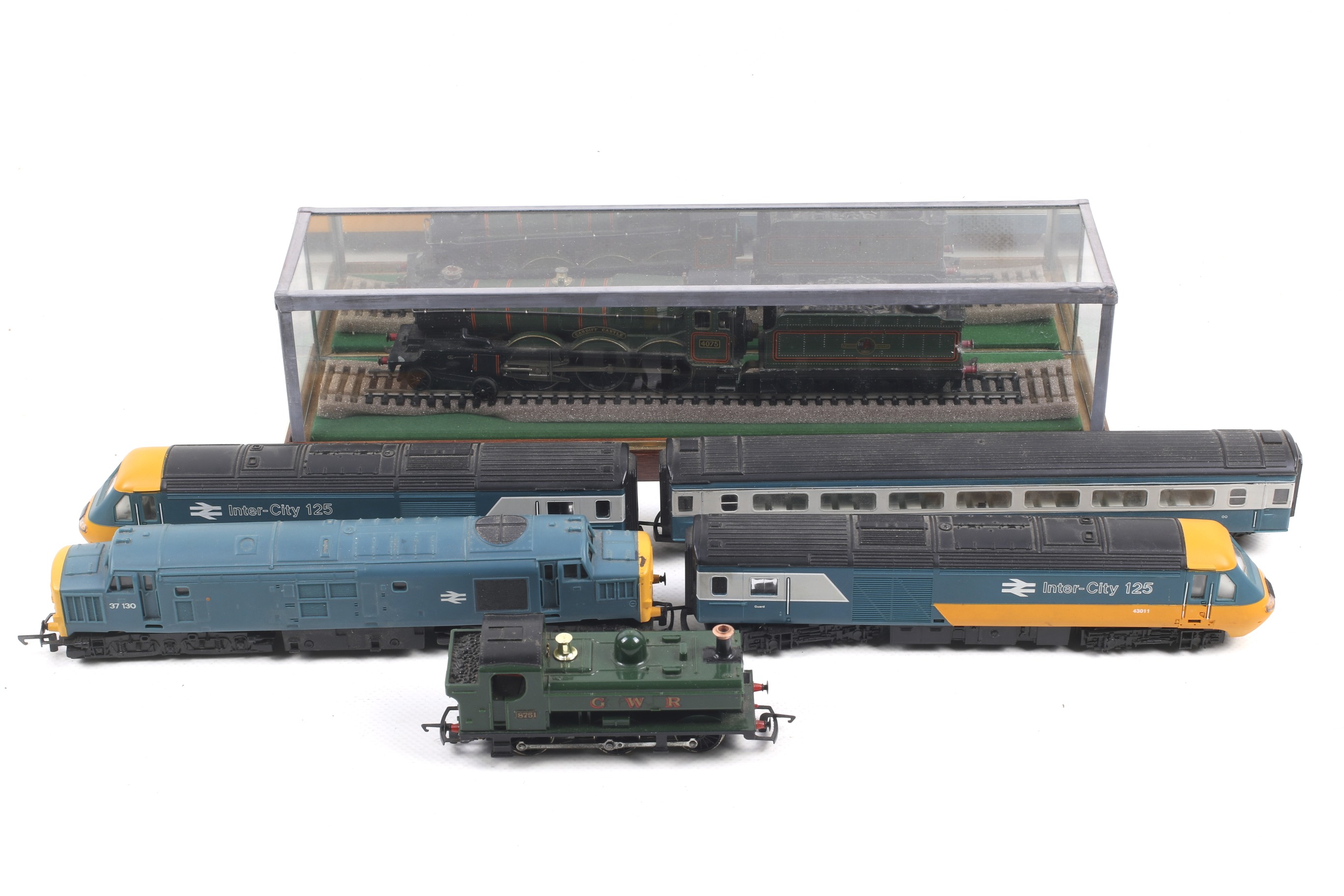 A collection of OO gauge locomotives.