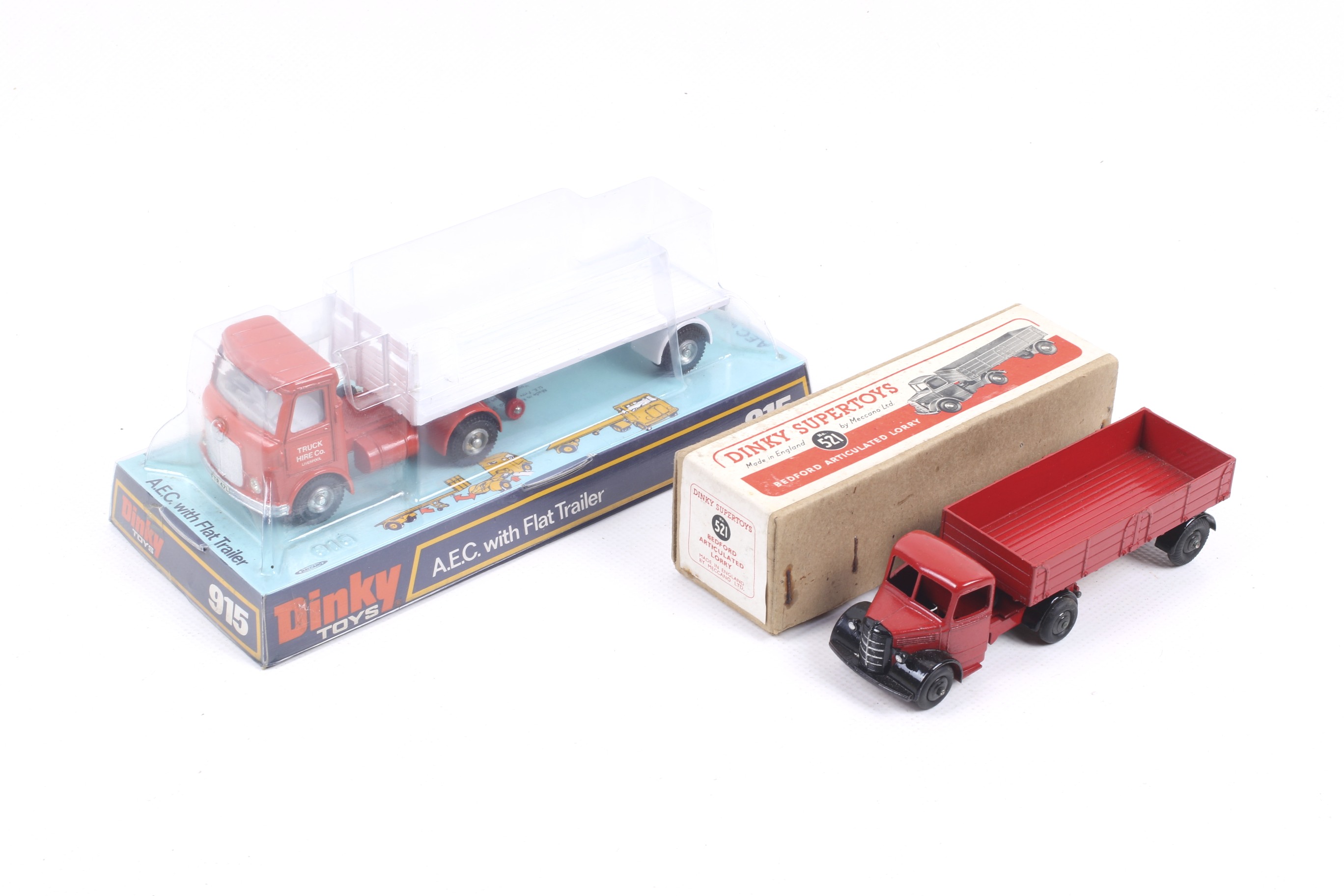 Two Dinky diecast articulated lorries. Comprising one Bedford lorry no.