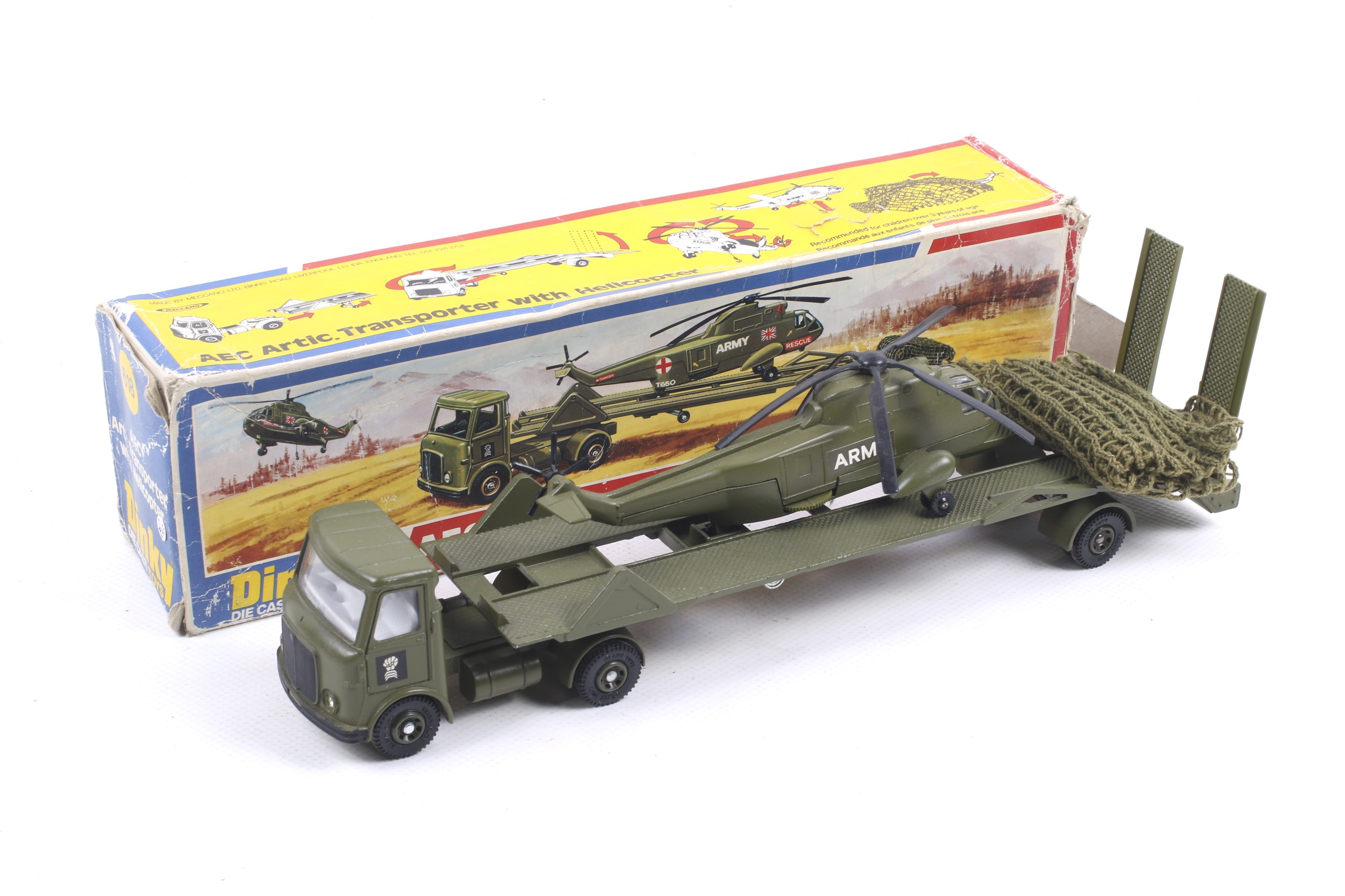 A Dinky diecast AEC Arctic Transporter with Helicopter. No.