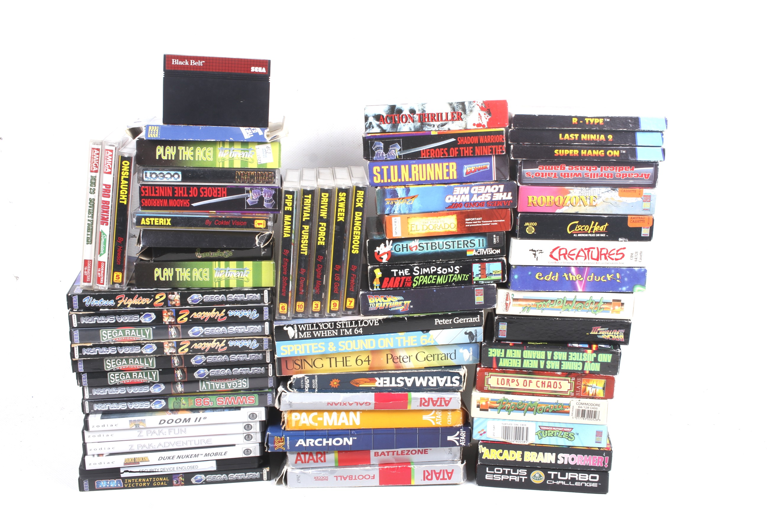 A large collection of retro video games.