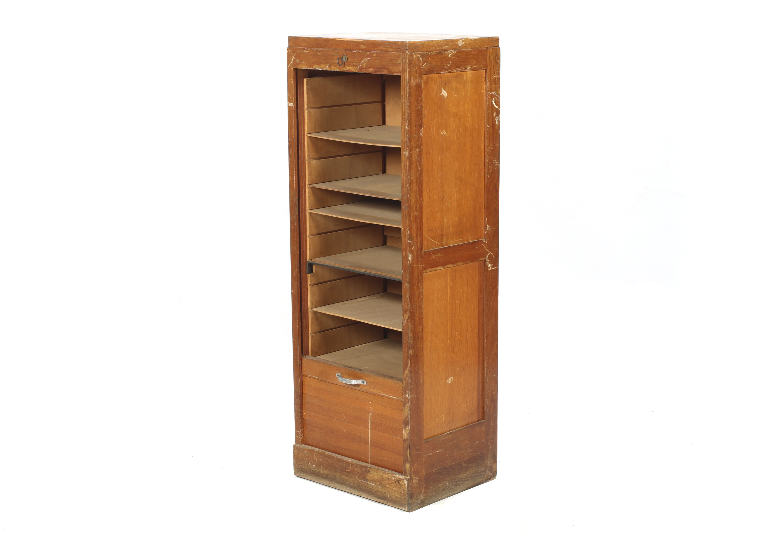 A mid-century teak tambour fronted cabinet. - Image 2 of 2