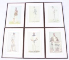 Cricket interest - Six Vanity Fair lithographs. Published by Vincent Brooks, Day & Son.