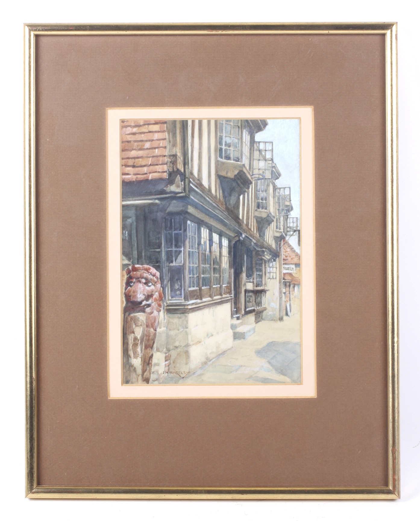 J M Hartley (20th century), watercolour, 'The Star Inn Alfriston' (East Sussex). - Image 3 of 3