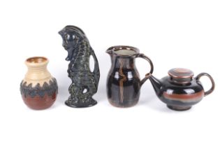 A collection of mid-century and studio pottery.