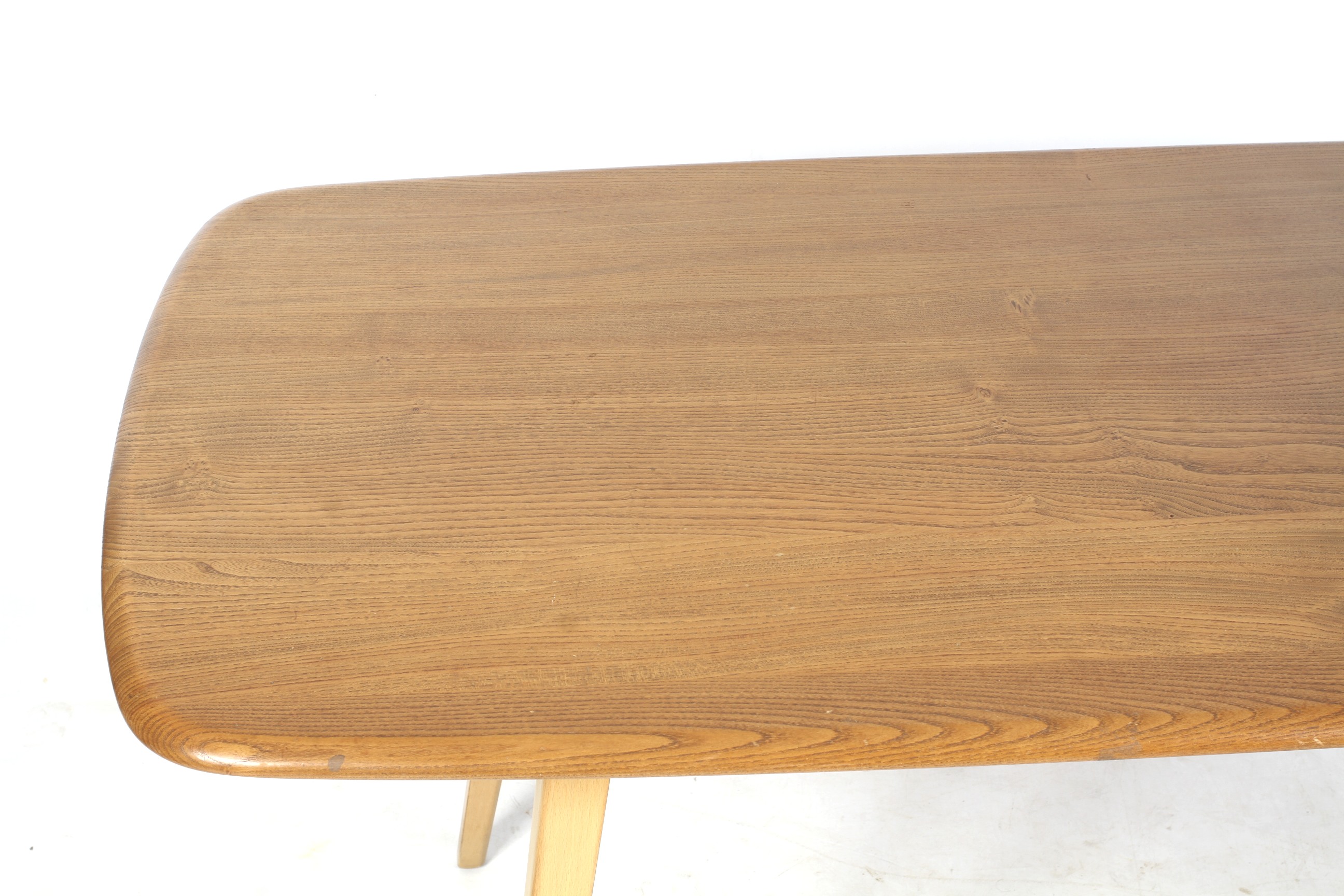 A mid-century Ercol (blue label) elm dining table. - Image 2 of 3