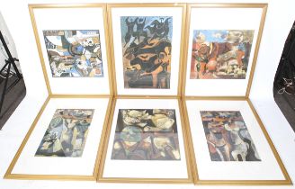Lucky Sibiya (South African, 1942-1999) six signed limited edition prints.