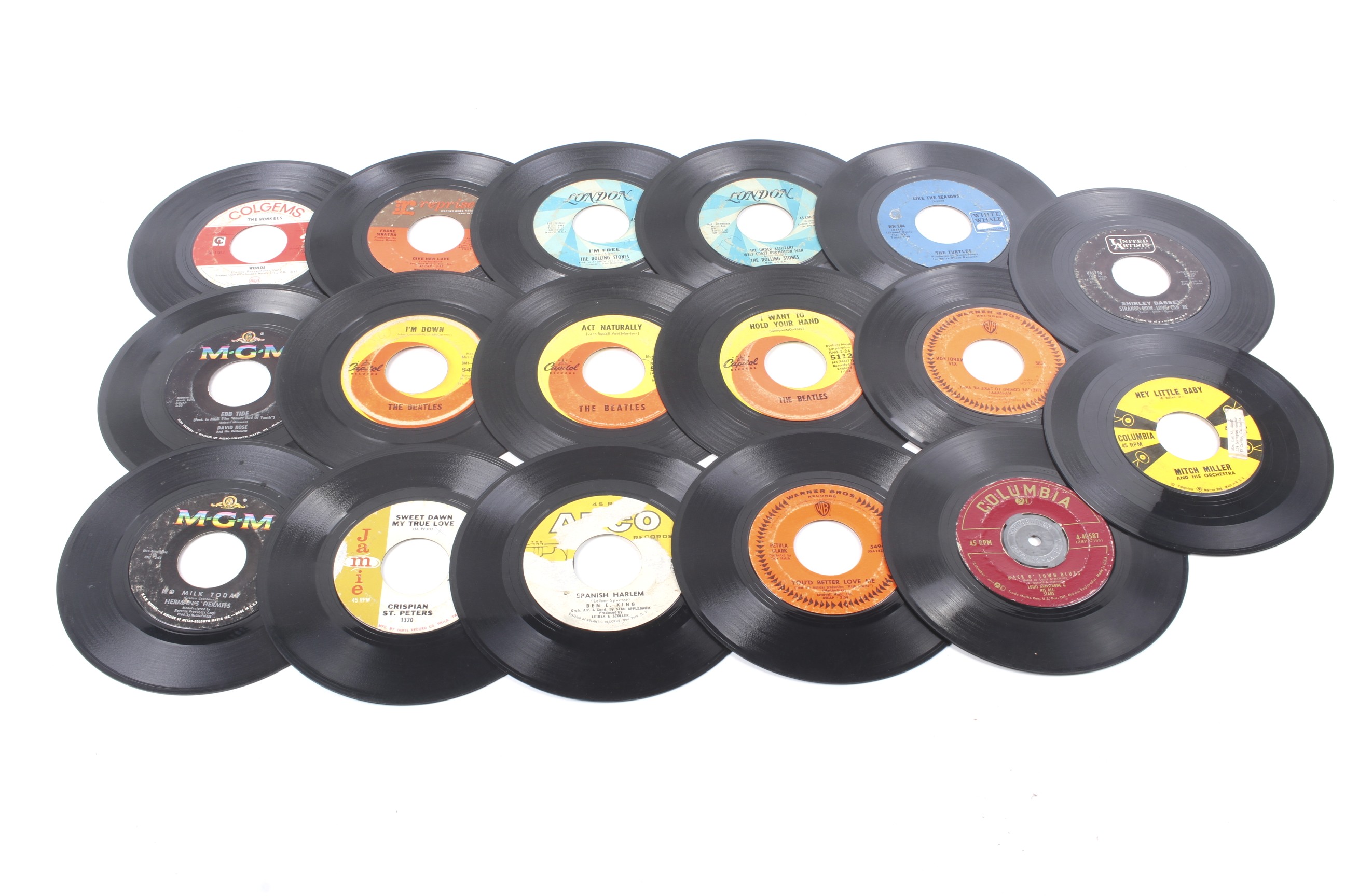 A collection of jukebox 7" vinyl singles.