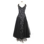 A vintage black evening gown.