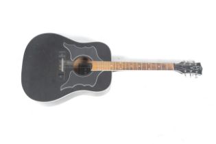 A E-Ros guitar. Mod. 906 Raven, serial No.1479, black with white edging.