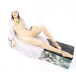 Peggy Davies 1/1 (regarding the colour) reclining female nude ceramic figure. By Victoria Bourne.