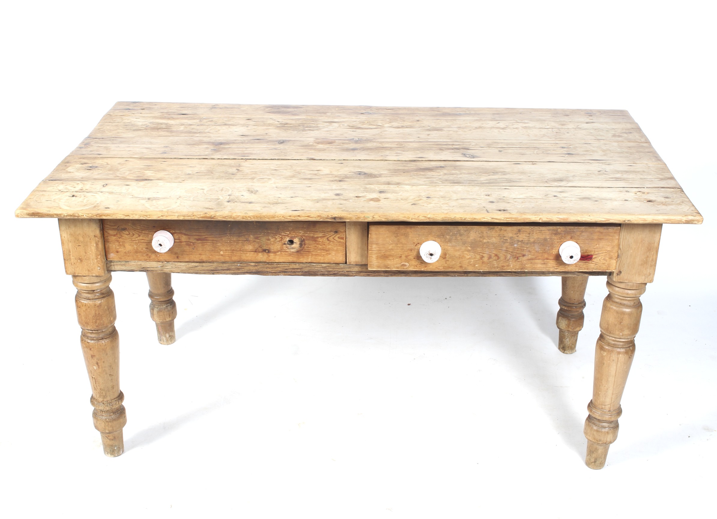 An early 20th century French pine dining table.