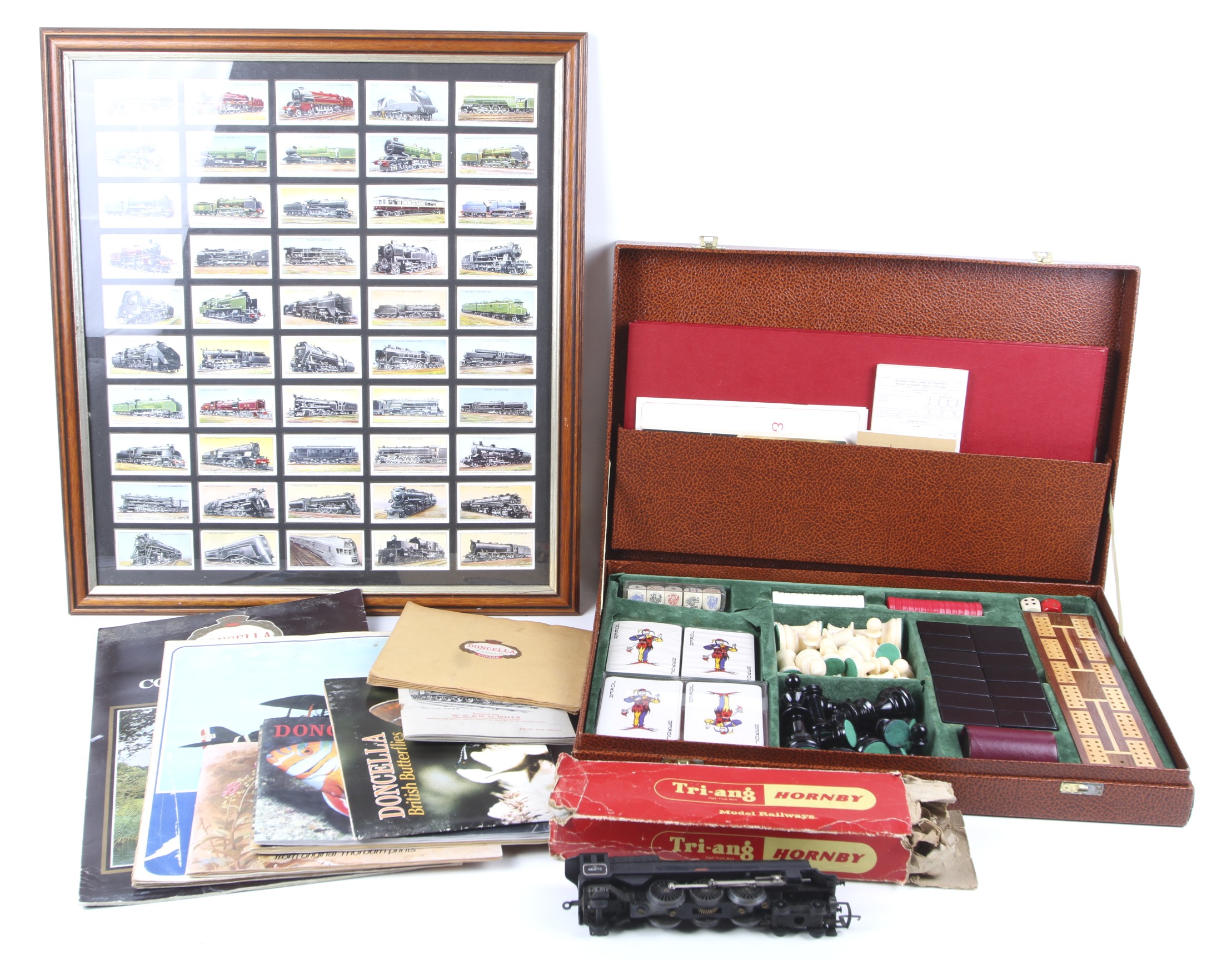 Triang 4-6-2 Victorian boxed Hornby engine, cased gambling set,