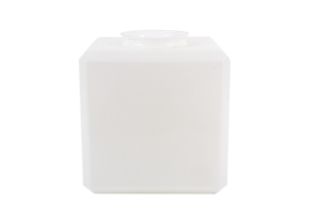 A Deco style opaline milk glass cube lamp shade. With chamfered edges, 10cm fitted neck. 20.
