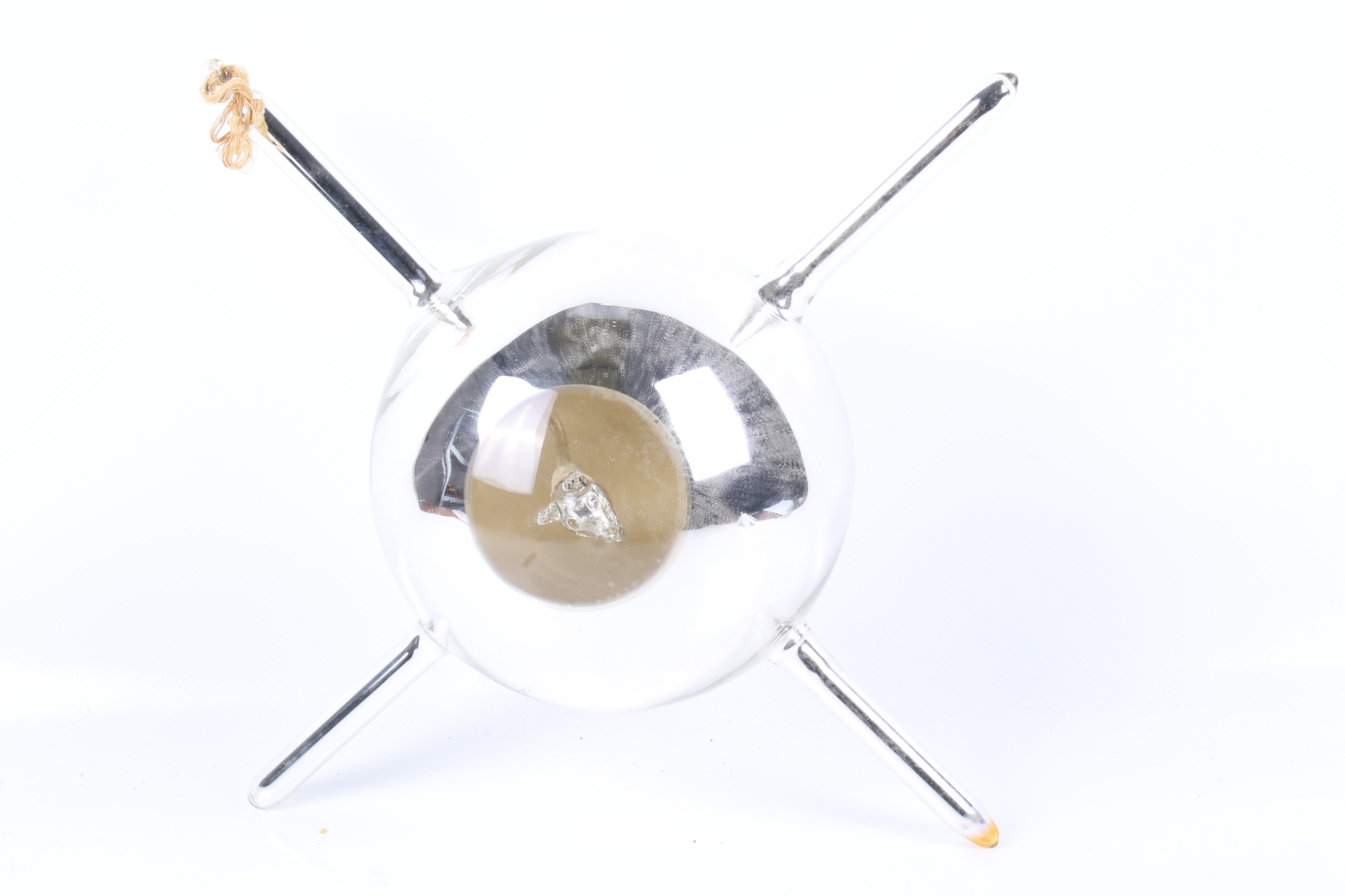 Space memorabilia - 'Sputnik' hand blown glass satelite test piece.
