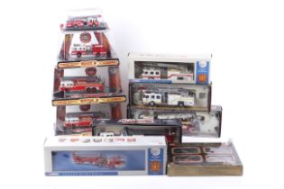A collection of diecast fire engines.