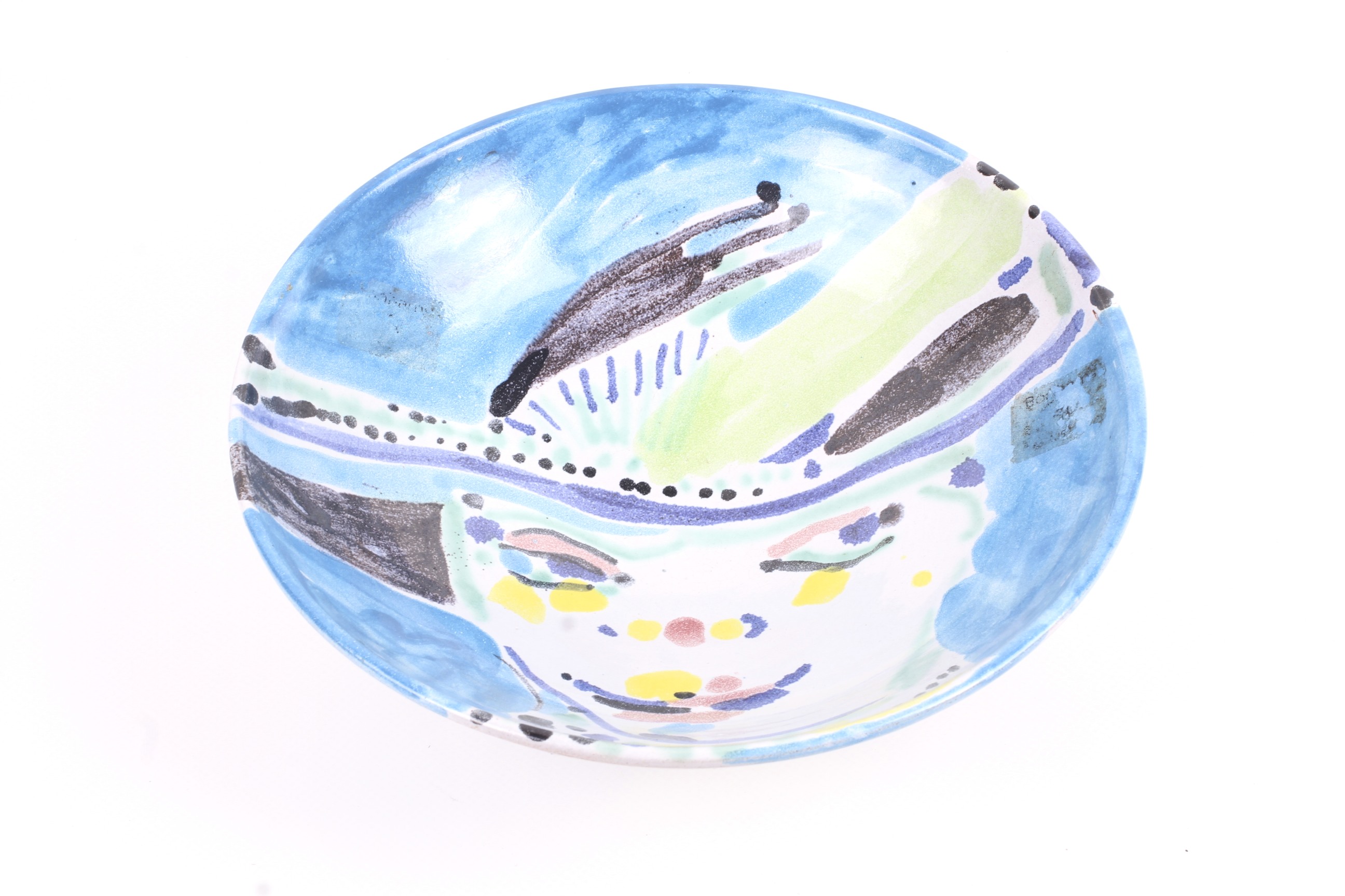 Philip Sutton (born 1928) hand painted studio pottery bowl.