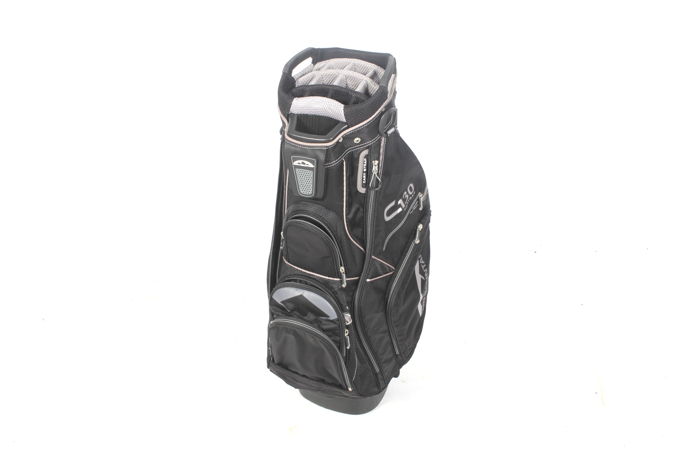 A Sun Mountain golf bag and trolley.