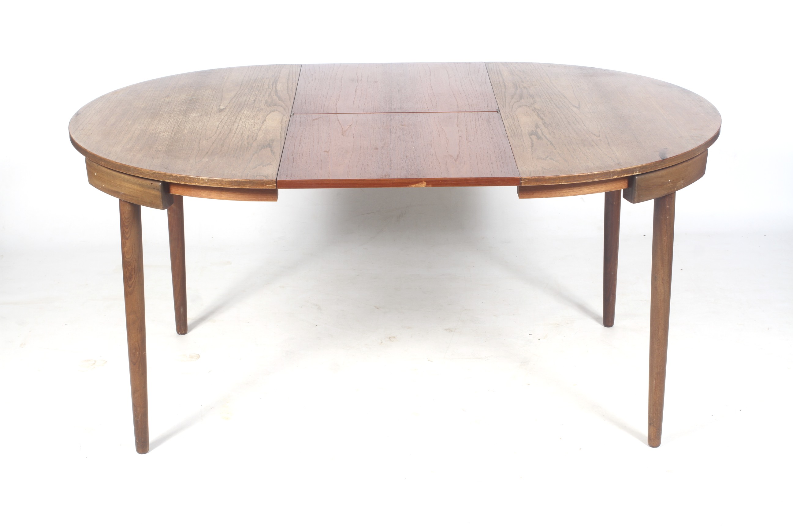 A 1960s Frem Rojle 'Roundette' extending teak table and five chairs by Hans Olsen. - Image 7 of 15