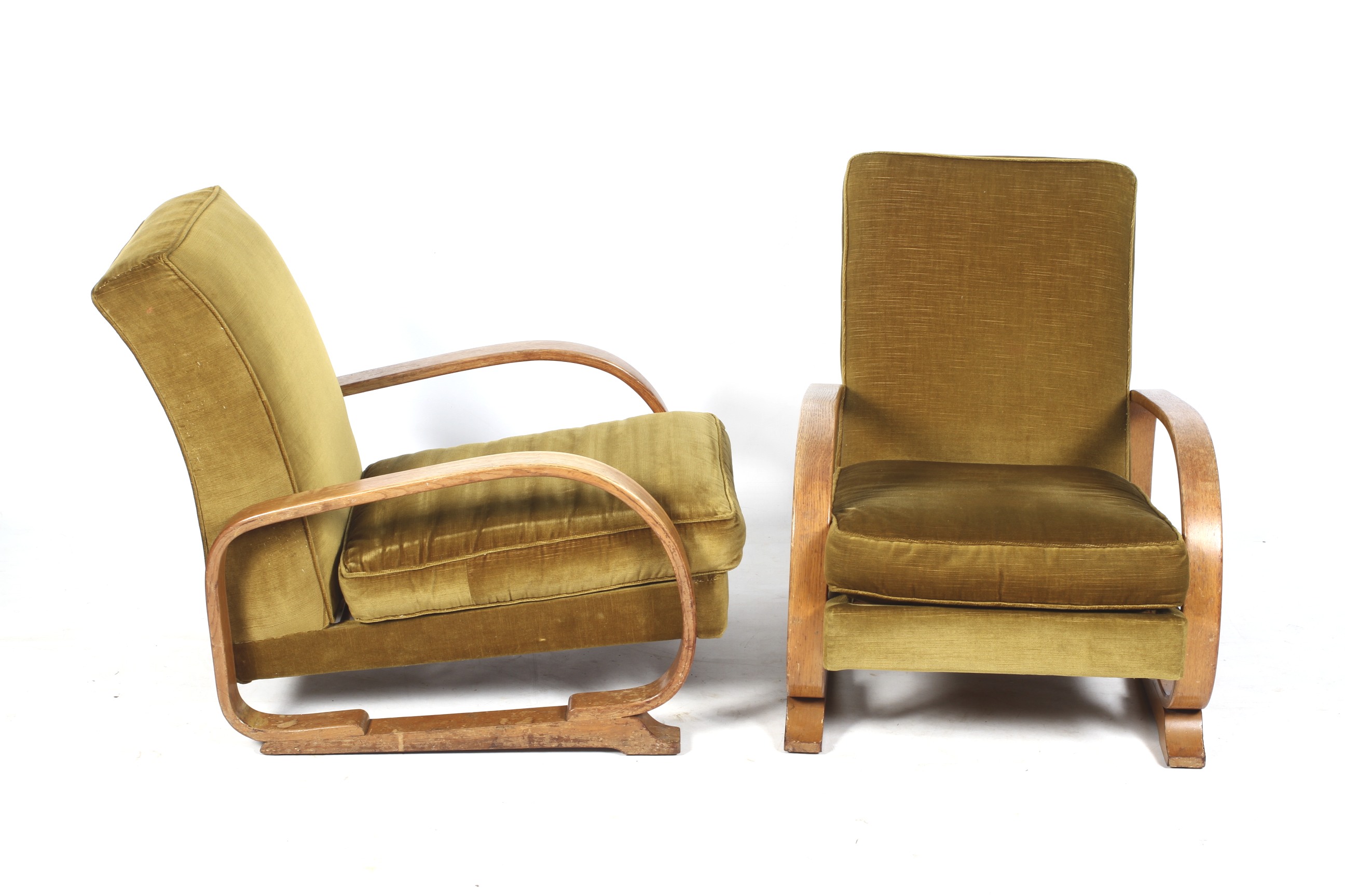 A pair of 1930s tank armchairs. - Image 2 of 2