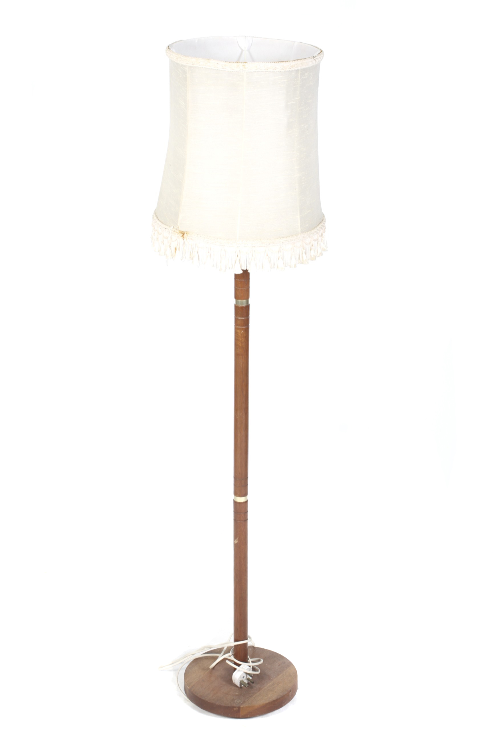 An Art Deco standard lamp and shade.