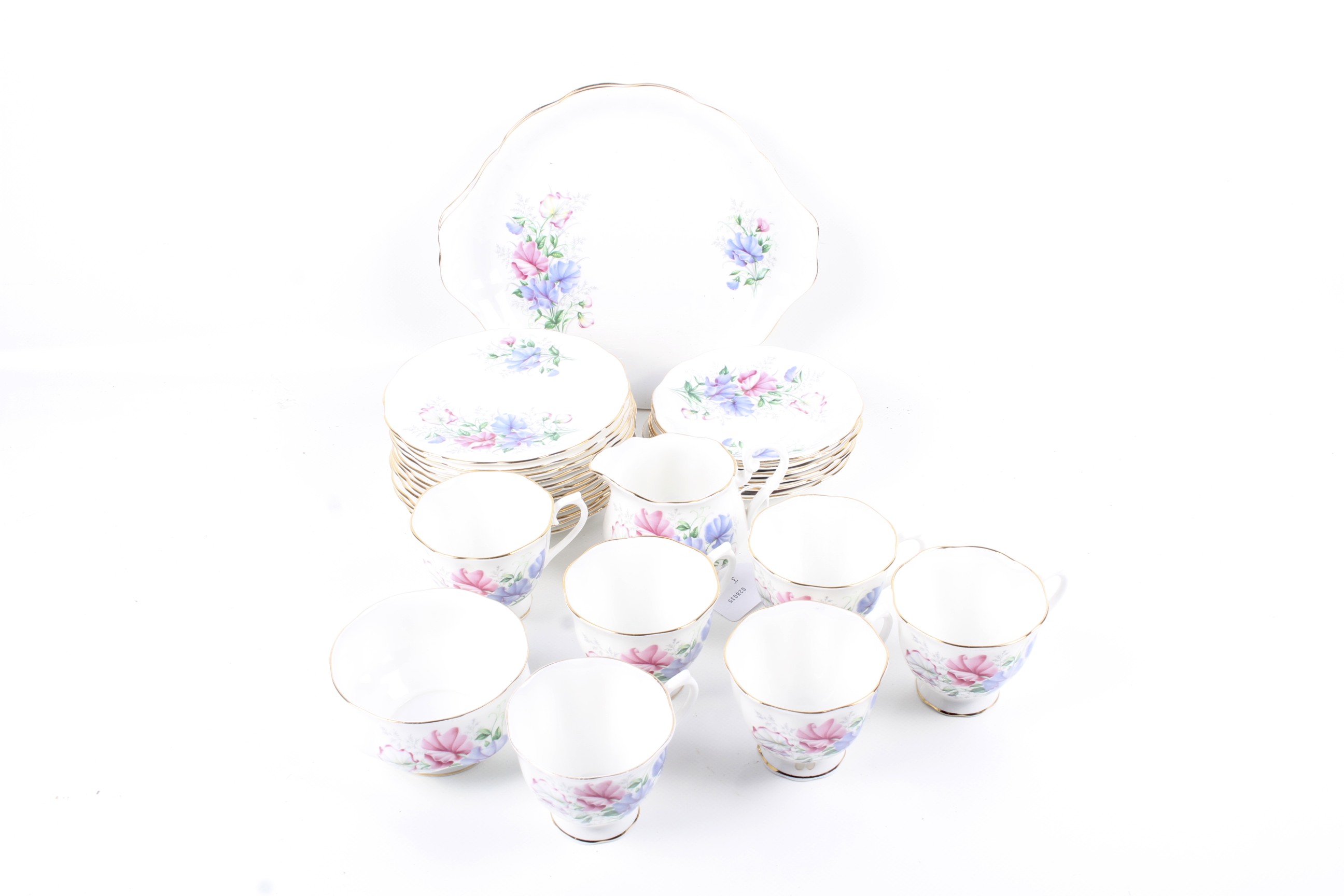 Royal Albert Friendship Sweet Pea pattern tea service.