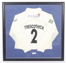 Cricket sporting memorabilia - Marcus Trescothick Somerset CCC shirt.