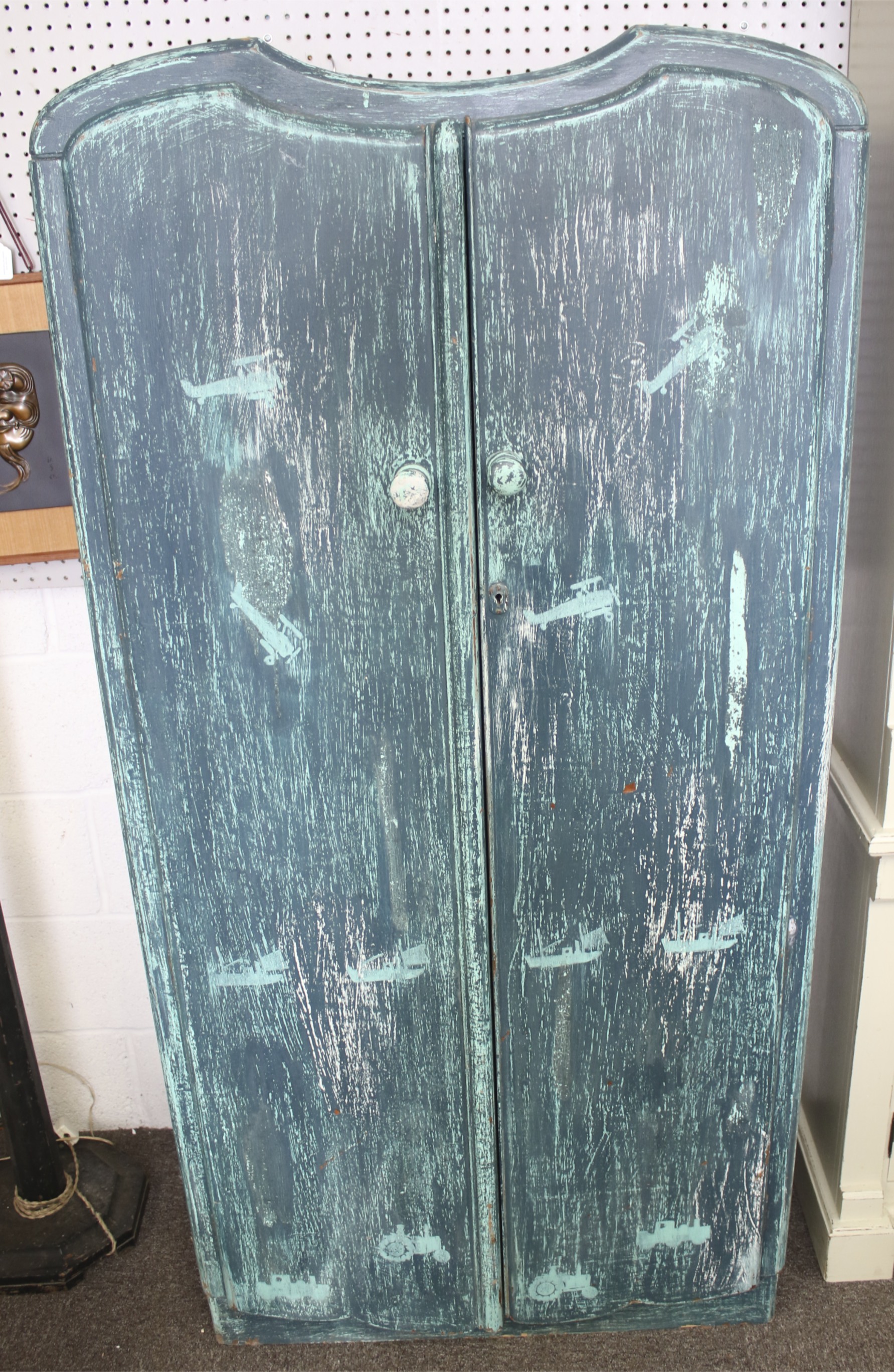 An early 20th century painted wardrobe.