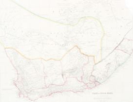 South Africa - a 19th century hand coloured map. Cape of Good Hope by J. Arrowsmith, dated 1842.