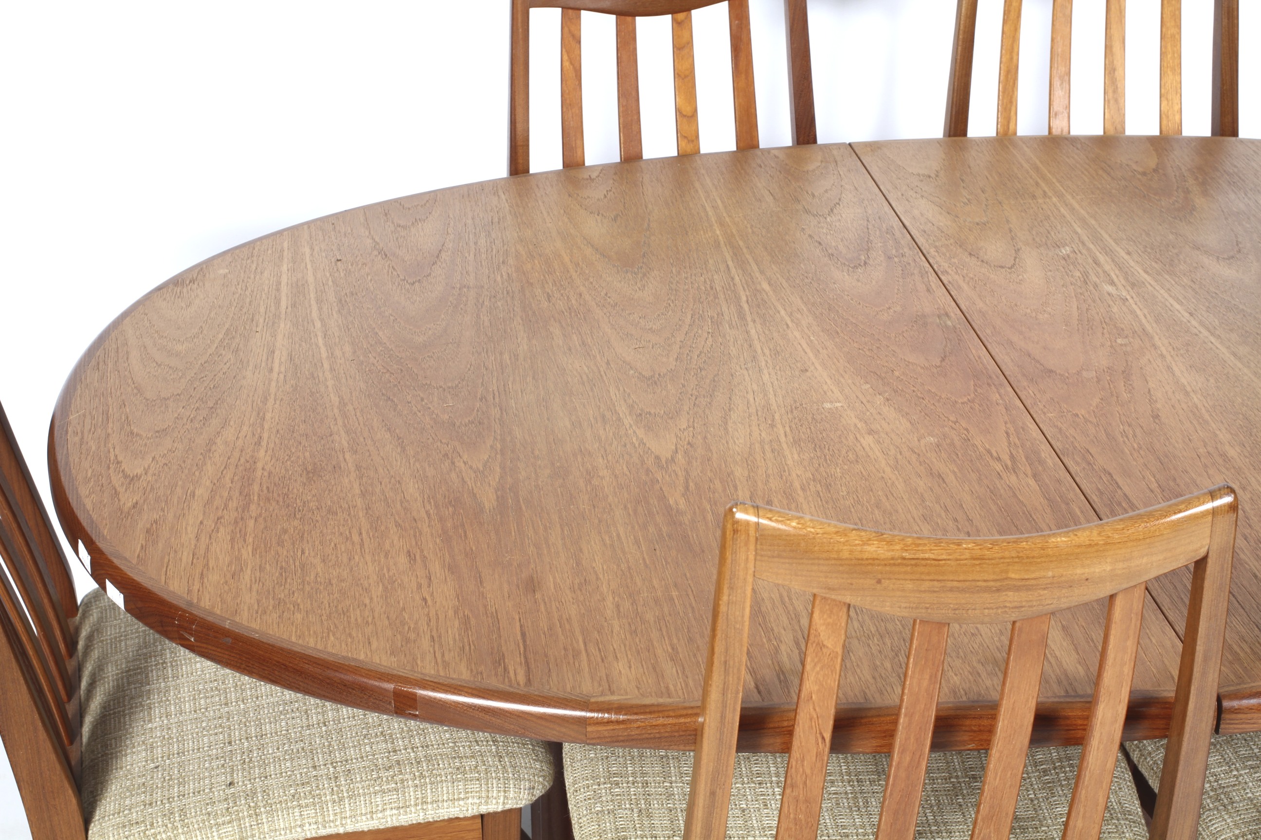 A mid-1970s G-Plan Fresco oval extending dining table and six chairs. - Image 2 of 4