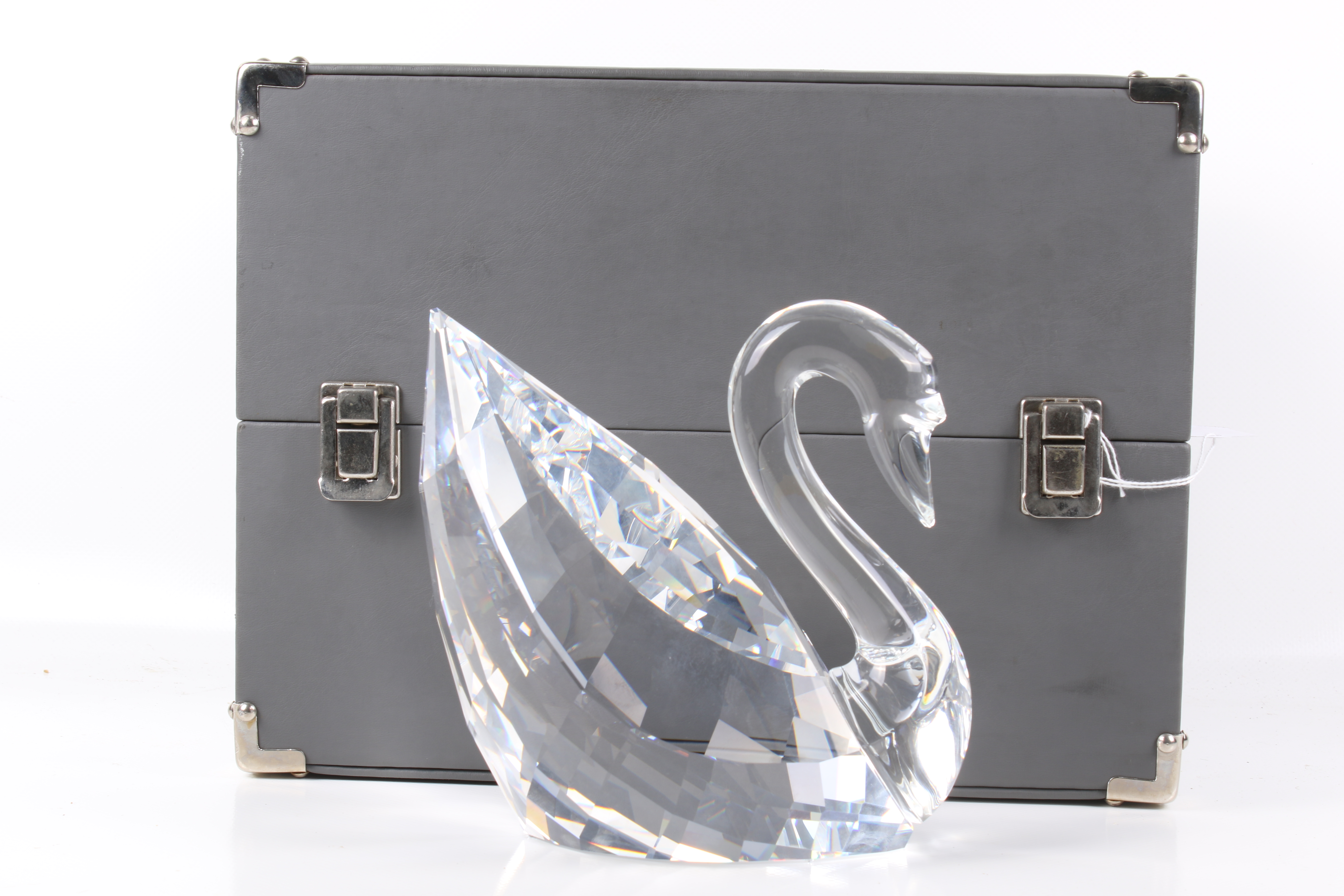 A large modern Swarovski Silver Crystal glass swan. In its original carry case. H16. - Image 2 of 2