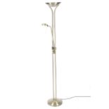 A vintage style gold metal standard and reading lamp.