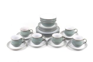 A group of late 20th century Denby Regency Green two tone tea and dinner service.