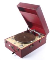 A Decca 50 wind-up gramophone.